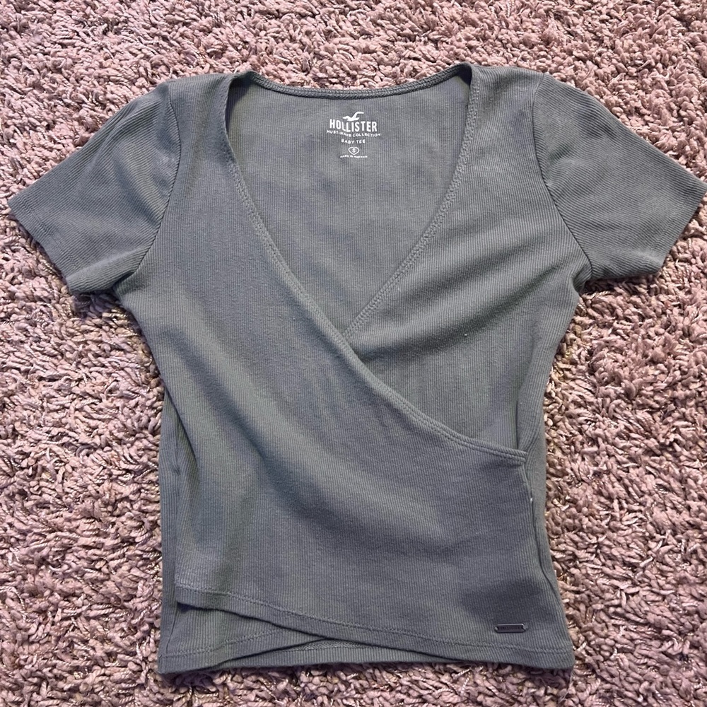 Hollister green baby tee size S